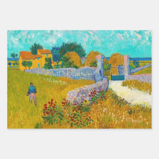 Van Gogh Bloemenbedden, Boerderij en Rozen Inpakpapier Vel (Voorkant 2)