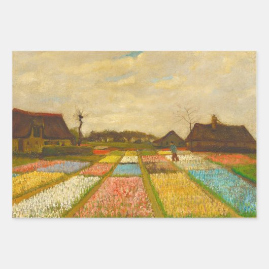 Van Gogh Bloemenbedden, Boerderij en Rozen Inpakpapier Vel (Voorkant)