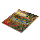 Van Gogh - Bloementuin, fijnschilderkunst, Tegeltje (Zijkant)