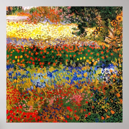Van Gogh - Bloementuin, kunstschilderij, Poster (Voorkant)