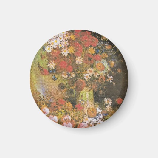 Van Gogh Bloemstilleven Rode klaprozen en rozen Magneet (Voorkant)