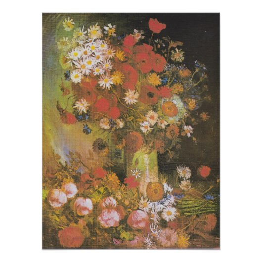 Van Gogh Bloemstilleven Rode klaprozen en rozen Perfect Poster (Voorkant)