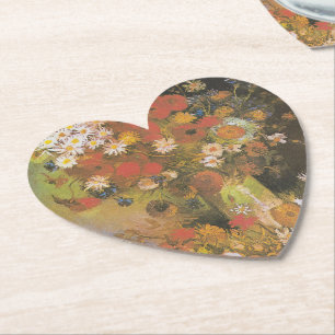 Van Gogh Bloemstilleven Rode Klaprozen & Rozen Kartonnen Onderzetters