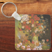 Van Gogh Bloemstuk Rode Klaprozen & Rozen Sleutelhanger (Voorkant)