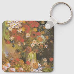 Van Gogh Bloemstuk Rode Klaprozen & Rozen Sleutelhanger