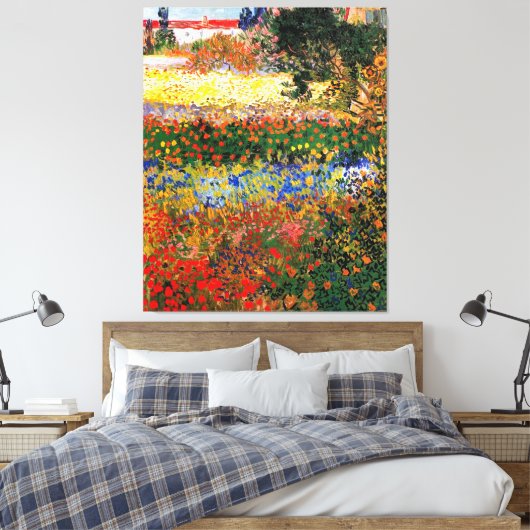 Van Gogh - Bloemtuin Canvas Afdruk (Insitu (Slaapkamer))