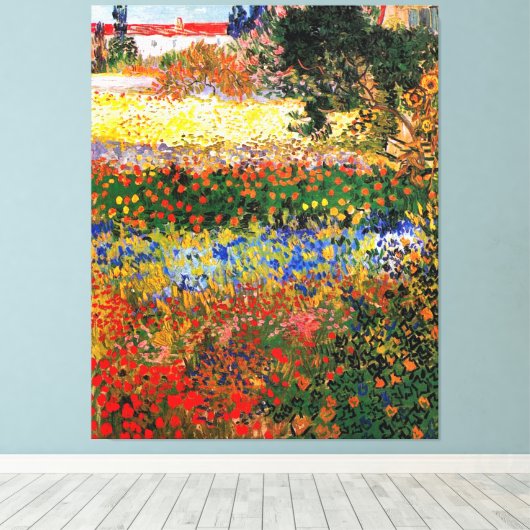 Van Gogh - Bloemtuin Canvas Afdruk (Insitu (Houten vloer))