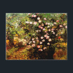 Van Gogh - Blooming Roos Struik Briefkaart<br><div class="desc">Blooming Roos Struik,  mooi kunstschilderij van Vincent van Gogh</div>
