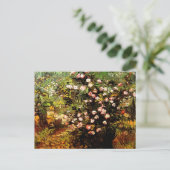 Van Gogh - Blooming Roos Struik Briefkaart (Staand voorkant)