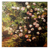 Van Gogh - Blooming Roos Struik Tegeltje (Voorkant)