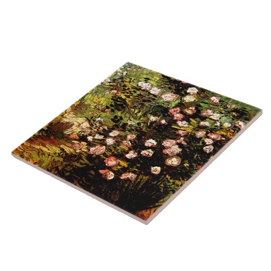 Van Gogh - Blooming Roos Struik Tegeltje (Zijkant)