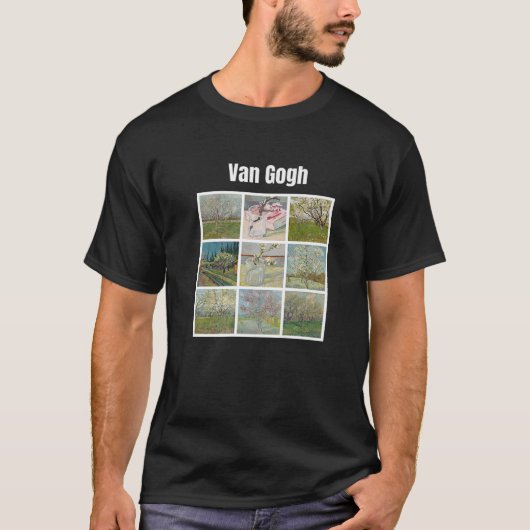Van Gogh Blossom Art Modern Art  Retro Grap T-shirt (Voorkant)