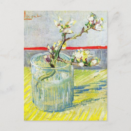 Van Gogh Blossoming Almond Branch in een glas Briefkaart (Voorkant)