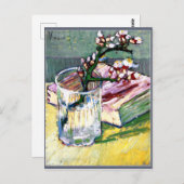 Van Gogh - Blossoming Almond Branch met boek Briefkaart (Voorkant / Achterkant)