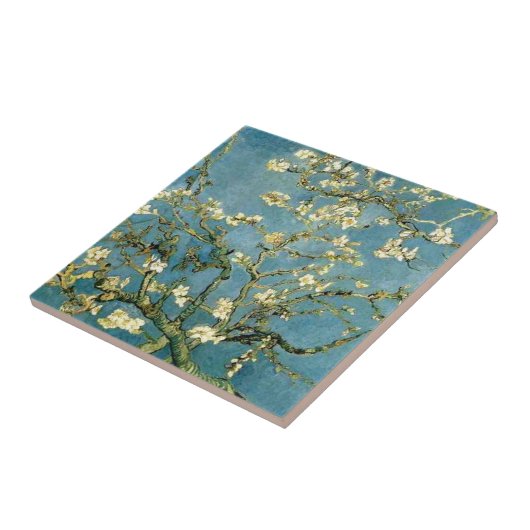 Van Gogh Blossoming Almond Tree  Art Tegeltje (Zijkant)