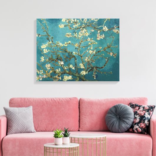 Van Gogh Blossoming Almond Tree Canvas (Insitu (Woonkamer))