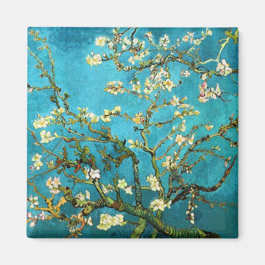 Van Gogh Blossoming Almond Tree (F671) Fine Art Magneet (Voorkant)