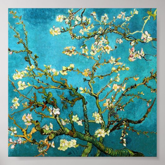 Van Gogh Blossoming Almond Tree Fine Art Poster (Voorkant)