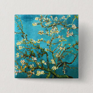 Van Gogh Blossoming Almond Tree Fine Art Vierkante Button 5,1 Cm