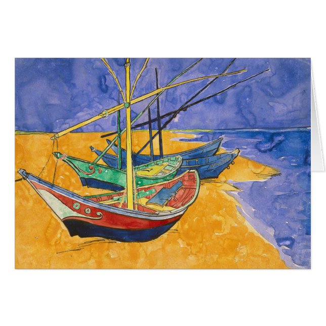 Van Gogh Boats Impressionisme Beach (Voorkant Horizontaal)