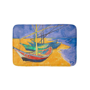 Van Gogh Boats Impressionisme Beach Badmat