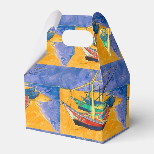 Van Gogh Boats Impressionisme Beach Bedankdoosjes (Achterkant)