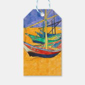 Van Gogh Boats Impressionisme Beach Cadeaulabel (Voorkant)