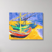 Van Gogh Boats Impressionisme Beach Canvas Afdruk (Voorkant)