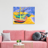 Van Gogh Boats Impressionisme Beach Canvas Afdruk (Insitu (Woonkamer))