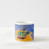 Van Gogh Boats Impressionisme Beach Espresso Kop (Voorkant)