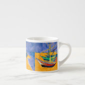 Van Gogh Boats Impressionisme Beach Espresso Kop (Rechts)