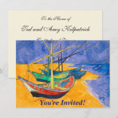 Van Gogh Boats Impressionisme Beach Kaart (Voorkant / Achterkant)