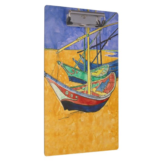 Van Gogh Boats Impressionisme Beach Klembord (Rechts)