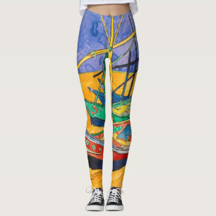 Van Gogh Boats Impressionisme Beach Leggings