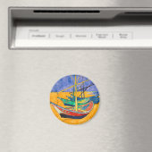 Van Gogh Boats Impressionisme Beach Magneet (Insitu (Vaatwasser))