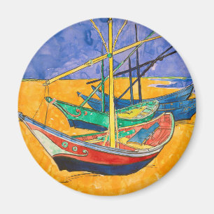 Van Gogh Boats Impressionisme Beach Magneet