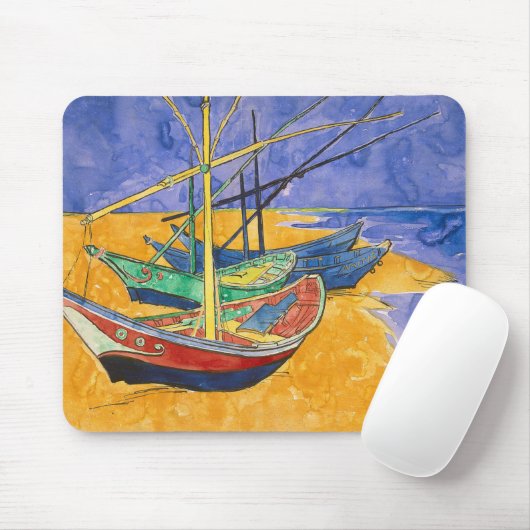 Van Gogh Boats Impressionisme Beach Muismat (Met muis)