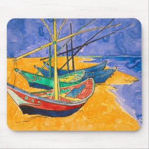 Van Gogh Boats Impressionisme Beach Muismat