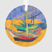 Van Gogh Boats Impressionisme Beach Ornament (achterkant)