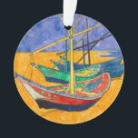Van Gogh Boats Impressionisme Beach Ornament<br><div class="desc">Door Vincent Van Gogh - dit beroemde impressionistische schilderij van boten heet Boats op het strand van Saintes-Maries. Het is een kleurrijk en schitterend schilderij van Vincent Van Gogh.</div>