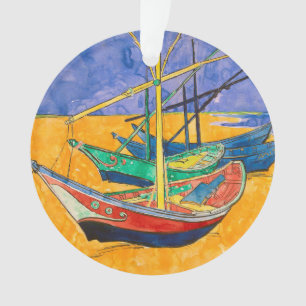 Van Gogh Boats Impressionisme Beach Ornament
