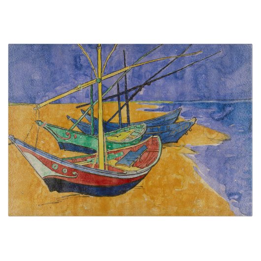 Van Gogh Boats Impressionisme Beach Snijplank (Voorkant)