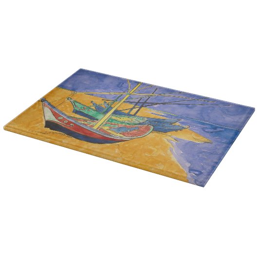 Van Gogh Boats Impressionisme Beach Snijplank (Hoek)