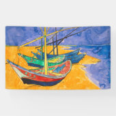 Van Gogh Boats Impressionisme Beach Spandoek (Horizontaal)