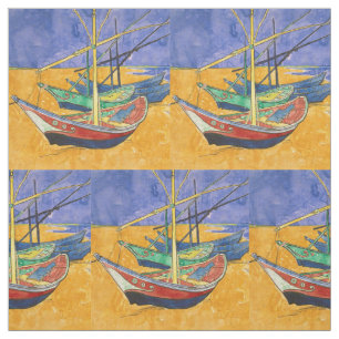 Van Gogh Boats Impressionisme Beach Stof