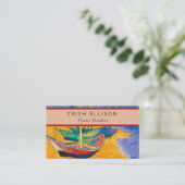 Van Gogh Boats Impressionisme Beach Visitekaartje (Staand voorkant)