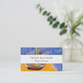 Van Gogh Boats Impressionisme Beach Visitekaartje (Staand voorkant)