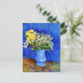 Van Gogh - Boeket Bloemen in een Blauwe Vaas Briefkaart (Staand voorkant)