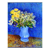 Van Gogh - Boeket Bloemen in een Blauwe Vaas Foto Afdruk (Voorkant)
