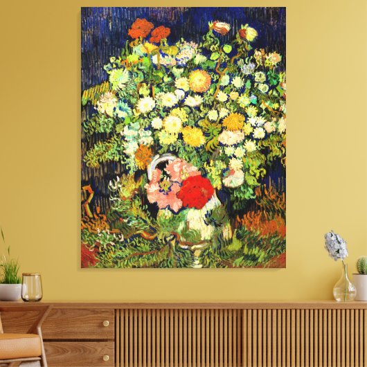 Van Gogh - Boeket Bloemen in een Vaas Canvas Afdruk (Insitu (Woonkamer))